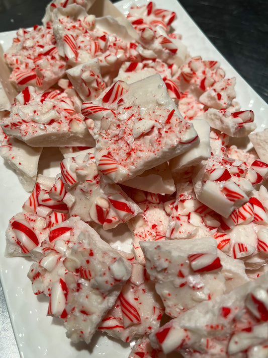 Dairy-free White Chocolate Candy Cane Bark