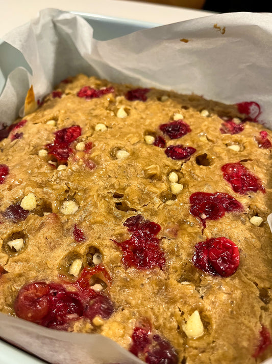 White Chocolate Cranberry Gluten-free Oat Squares